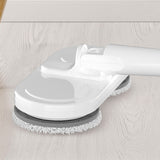 Cordless Electric Spray Mop Spin Cleaning Scrubber with Detachable Tank for Hardwood Floor White