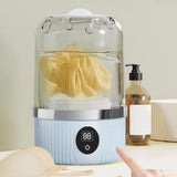 Mini Portable Washing Machine Rechargeable Small Clothes Washer for Travel Use Blue