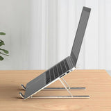 Foldable Aluminum Laptop Stand with Adjustable Height for Desk Use White