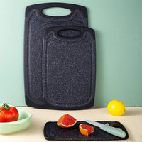 3Pcs Set Plastic Cutting Boards for Kitchen Non-slip Chopping Boards Black