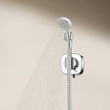 360 Degree Rotation  Shower Head Holder with Suction Cup for Bathroom Bathtub Rental Hotel Silver