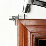 2Pcs Bracket Hang Curtain Rod Holders Single Hook Tap Right Into Window Frame Rod Silver