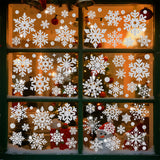 Christmas Window Clings – Snowflakes Static Stickers in Gold and Silver for Holiday Decorations Style 2