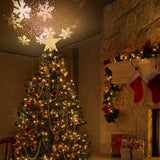 Snowflake Projector Light Christmas Tree Star Topper Xmas Holiday Decor