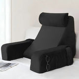 Adjustable Detachable Backrest Reading Pillow for Bed Sitting Black