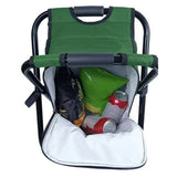 Portable Cooler Folding Stool Fishing Chair Multi-Function Outdoor Seat Green