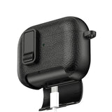 Protective Case Compatible With AirPods Pro 3 2025 Shockproof Cover with Keychain Hook Black