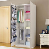 12-Pocket Hanging Shoe Organizer Over Door Rack Holder White
