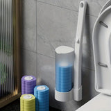 Toilet Brush Set with 18Pcs Replacement Sponge Heads for Toilet Sink Washbasin White