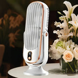 Wireless Cooling Table Fan Portable Tower Fan 5 Speed 720 Degree Oscillation White