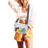 Clear Crossbody Bag Sling Purse Makeup Storage Bag Concert Messenger Bag with Removable Strap Multicolor