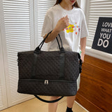 2Pcs Travel Bag Set Duffel Bag with Toiletry Bag Black