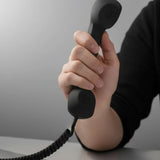 Handheld Retro  Wired Telephone Handset with Microphone for Smartphones PC Black