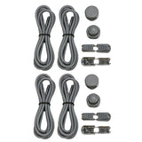 2 Pairs Elastic Shoe Laces No Tie Shoe Laces Tieless for Adults Elderly Gray