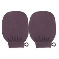 2Pcs Moroccan Exfoliating Gloves – 100 Percent Viscose Body Scrub Bath Mitts Brown