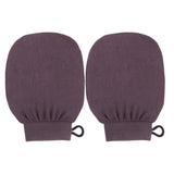 2Pcs Moroccan Exfoliating Gloves – 100 Percent Viscose Body Scrub Bath Mitts Brown