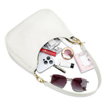 Shoulder Bag with Chain and Strap Design – Underarm Purse Handbag for Women White