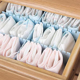 24Pcs Adjustable Clapboard Drawer Cabinet Divider Partition DIY Storage Organiser Blue