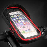 Bicycle Motorcycle Handlebar Mount Holder Waterproof Case for Mobile Phone Red
