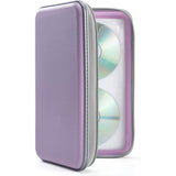 96-Disc CD Case Portable CD DVD Storage Holder with Zipper Disc Carrying Organizer Purple