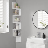 5 Tier Corner Zigzag DVD CD Storage Shelf Wall Mount Display Rack White