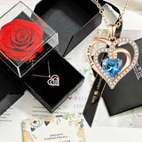 Double Layer Heart Pendant Necklace for Women Stylish Jewelry Gift Set Style 4