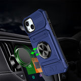 Wallet Card Slot Shockproof Protective Case Compatible With iPhone 17 and 18 Series Blue