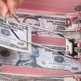 Locking Cash Box with Lock Money Box with Cash Tray Secure Box Pink
