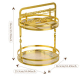 2-Tier Rotating Makeup Organizer Perfume Organizer for Dresser Bathroom Organizers Gold