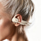 Open-Ear Air Conduction Headphones Wireless with Noise Canceling Mic for Sports Office Apricot