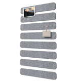8 PCS Self Adhesive Felt Display Strips with 35 Push Pins for Wall Decor Light Gray