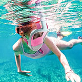 Full Face Snorkel Mask with Camera Mount  Anti-Leak Swimming Diving Mask with Waterproof Pouch Bags Pink