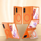 Shock Resistant Phone Case Compatible With Galaxy Z Fold 8 with Screen Protector Orange