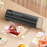 62kPa Vacuum Sealer Machine Compact Vacuum Sealer for Dry and Wet Food Black