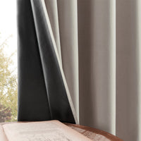 100% Blackout Curtain Panel with Black Liner – Heat & Light Blocking Khaki