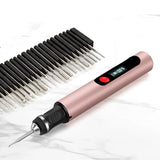 Electric Engraver Pen with 30 Bits & 3 Adjustable Speeds for Metal Wood Glass Pink