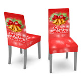 2Pcs Set Christmas Dining Chair Covers Stretch Xmas Chair Slipcovers Protector Washable Holiday Party Decor Style 1