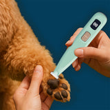 Cordless Pet Paw Trimmer with LED Light Dual-Speed Electric Grooming Tool for Dogs Cats Green