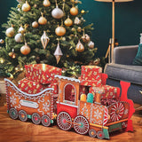 Santa Gift Train Christmas Cardboard Gift Box – Present Holder Home Decoration Style 2