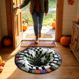 3D Halloween Area Rug Round Non Slip Soft for Bedroom Living Room Style 2