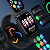 Bluetooth Calling Smartwatch with 1.85 Inch Display – Fitness & Health Tracker for Men & Women Black