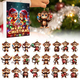Advent Countdown Calendar – Funny Monkey Christmas Hanging Ornaments Style 3