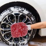 2PC Microfibre Wash Mitt Car Washing Detailing Cleaning Red