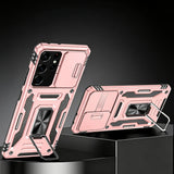 Heavy Duty Case with Ring Stand for Samsung Galaxy Phones Pink
