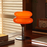 Dimmable Egg Tart Bedside Lamp Mid Century Modern Nightstand Light Orange