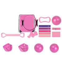 13PCS Home Pilates Essentials Kit – Includes Yoga Ball Resistance Band and Pilates Ring Pink