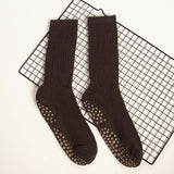 2 Pair Non-Slip Grip Socks for Yoga & Pilates Coffee Brown