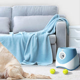 Automatic Fetch Ball Launcher Dog Toy with 3 Balls 3 Range Modes Blue