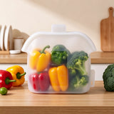 Wide Mouth Stand Up Silicone Sealed Food Storage Bag for Kitchen Use Transparent