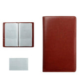 120-Slot Portable Business Card Book Holder Organizer for Men Women Reddish Brown